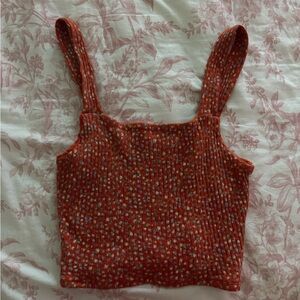 American Eagle Outfitters Red Knit Tank Top